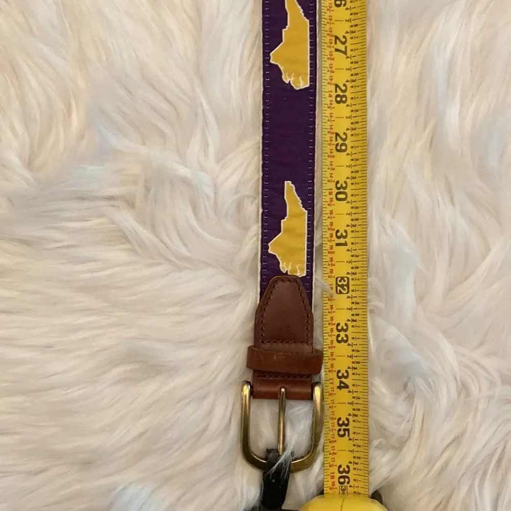 STATE TRADITIONS NORTH CAROLINA LEATHER STRAP BELT SIZE 30